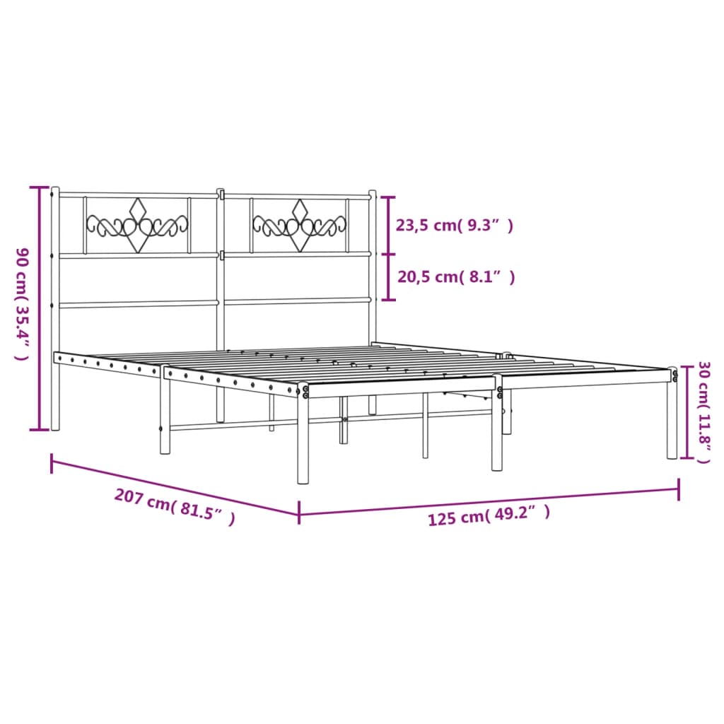 Giroletto con Testiera in Metallo Bianco 120x200 cm - homemem39