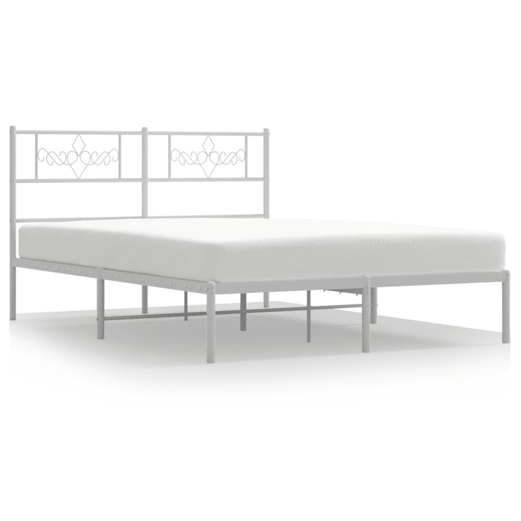 Giroletto con Testiera Metallo Bianco 135x190 cm - homemem39