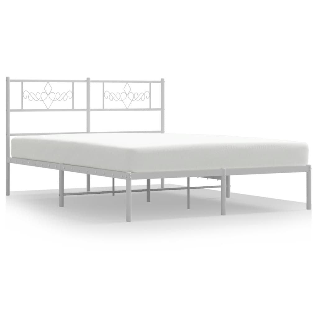 Giroletto con Testiera Metallo Bianco 140x190 cm - homemem39