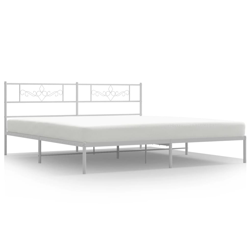 Giroletto con Testiera Metallo Bianco 183x213 cm - homemem39