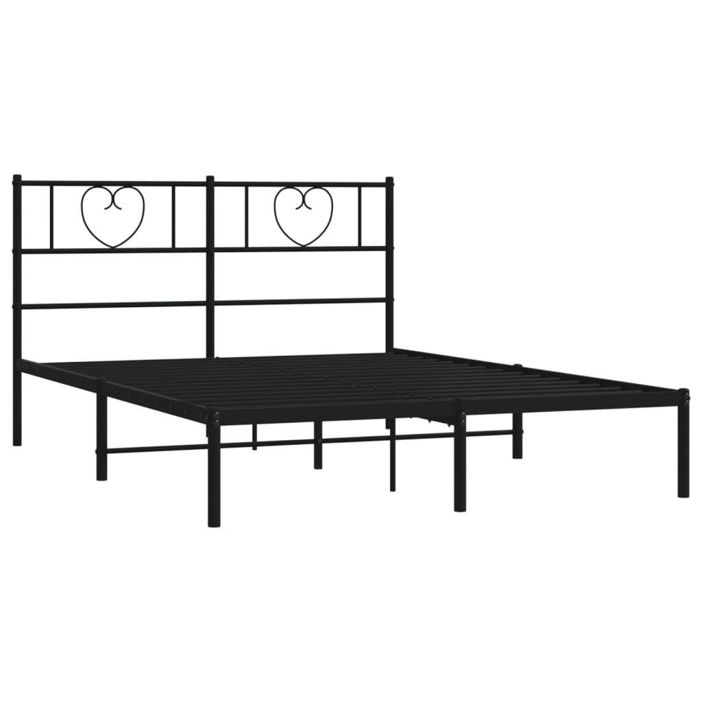 Giroletto con Testiera in Metallo Nero 140x190 cm - homemem39