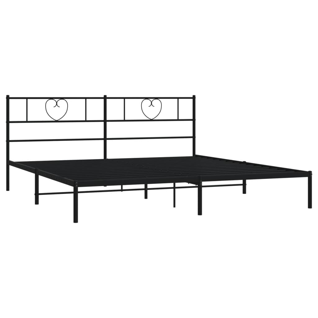 Giroletto con Testiera in Metallo Nero 183x213 cm - homemem39