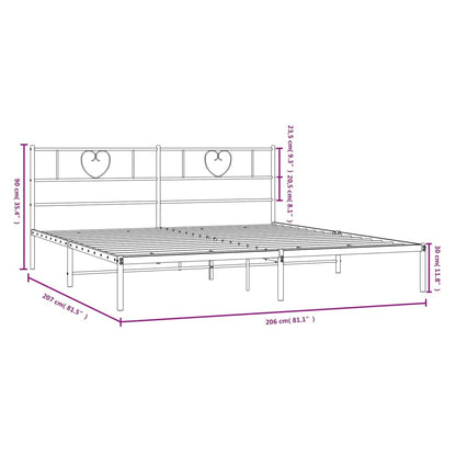 Giroletto con Testiera Metallo Bianco 200x200 cm - homemem39