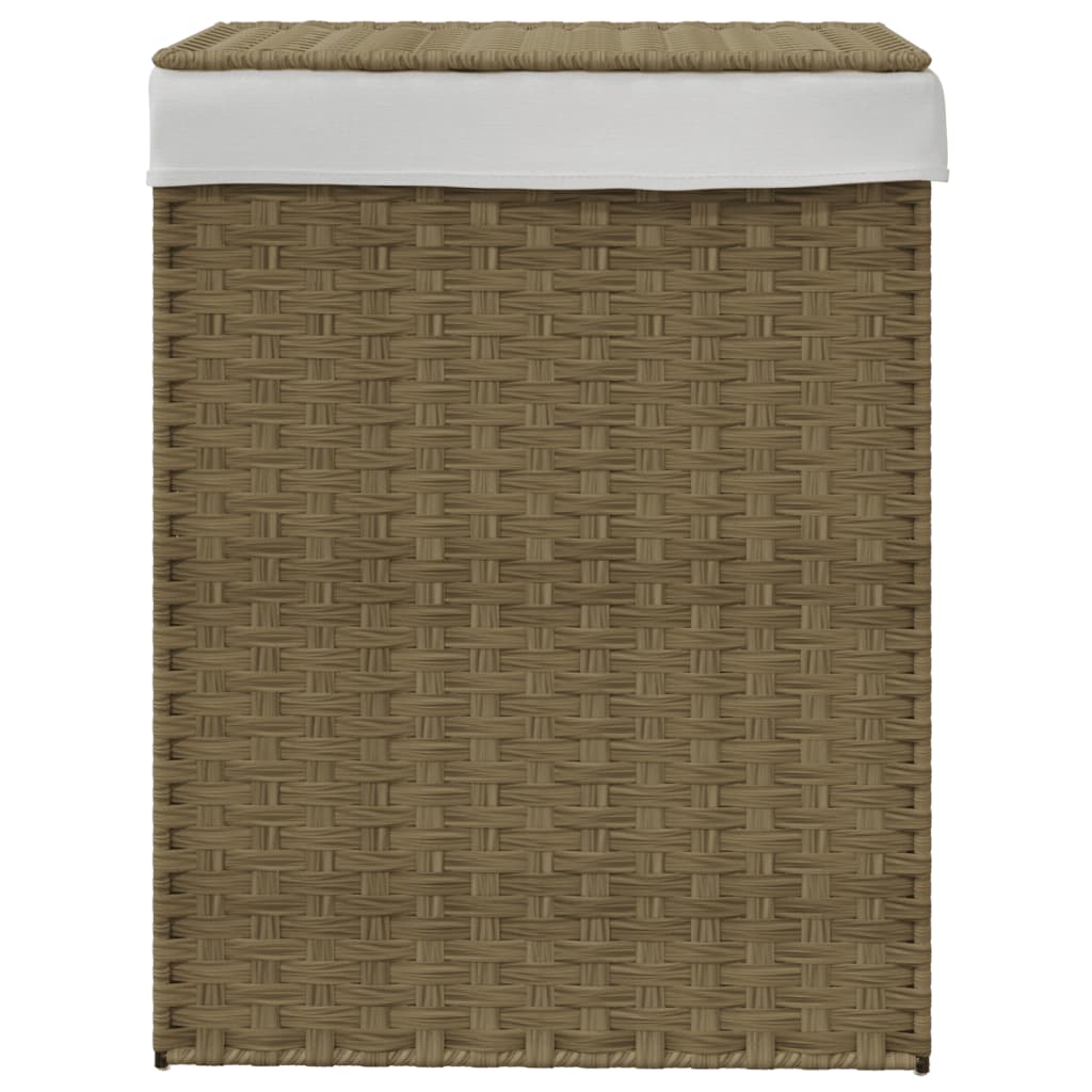 Cesto Portabiancheria con Coperchio 46x33x60 cm Polyrattan - homemem39