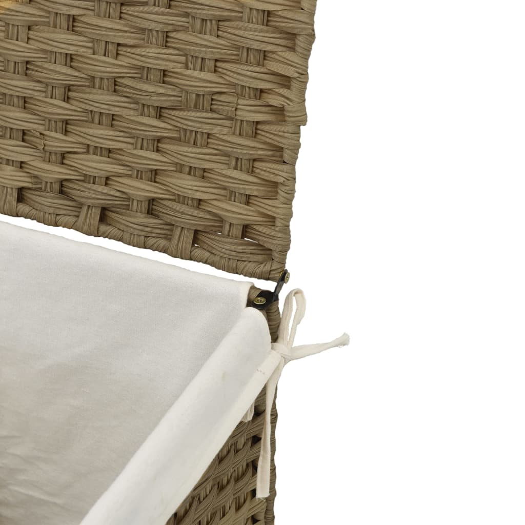 Cesto Portabiancheria con Coperchio 46x33x60 cm Polyrattan - homemem39