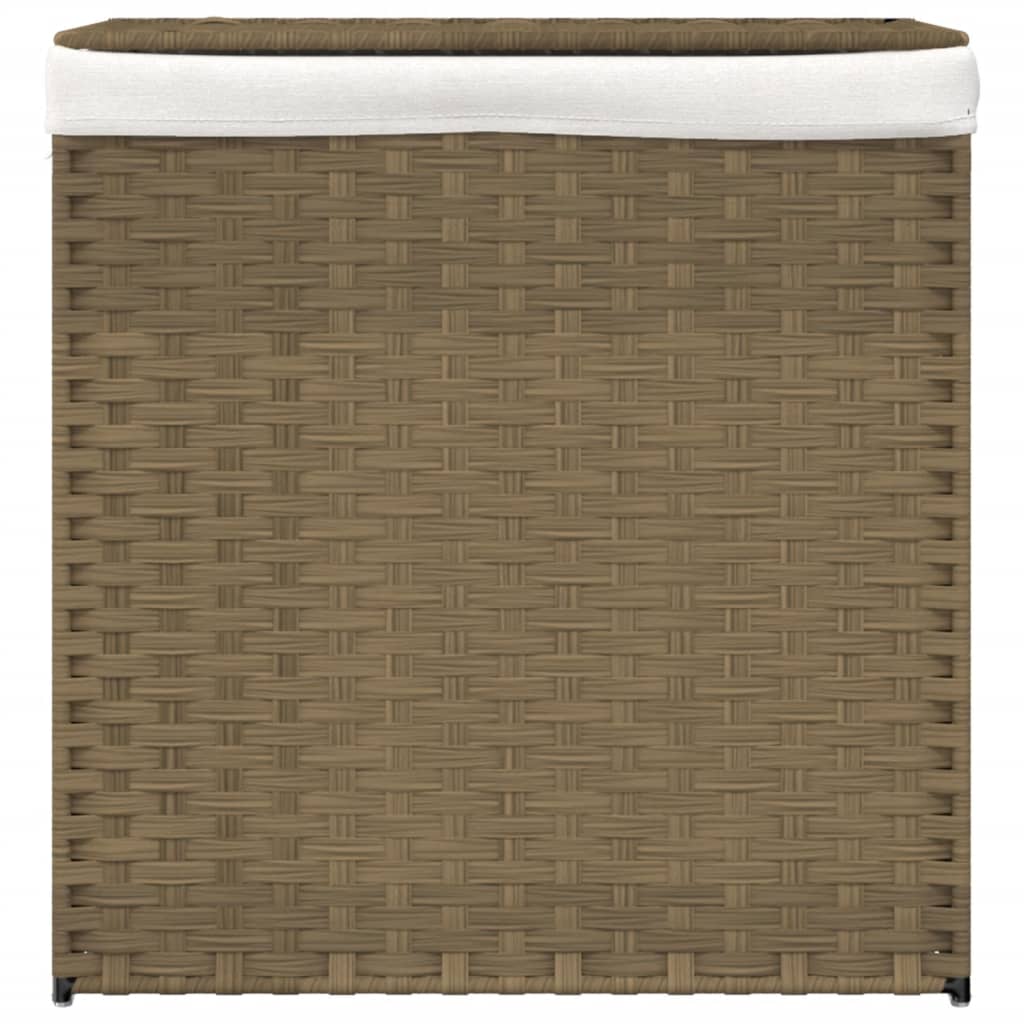 Cesto Portabiancheria con 2 Sezioni 53x35x57 cm Polyrattan - homemem39