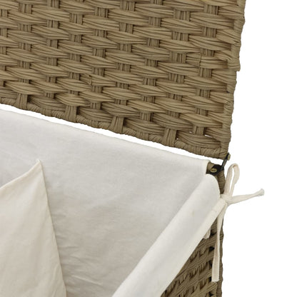 Cesto Portabiancheria con 2 Sezioni 53x35x57 cm Polyrattan - homemem39