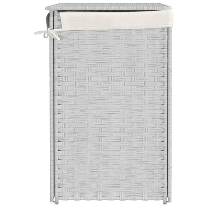 Cesto Portabiancheria 2 Sezioni Bianco 53x35x57 cm Polyrattan - homemem39