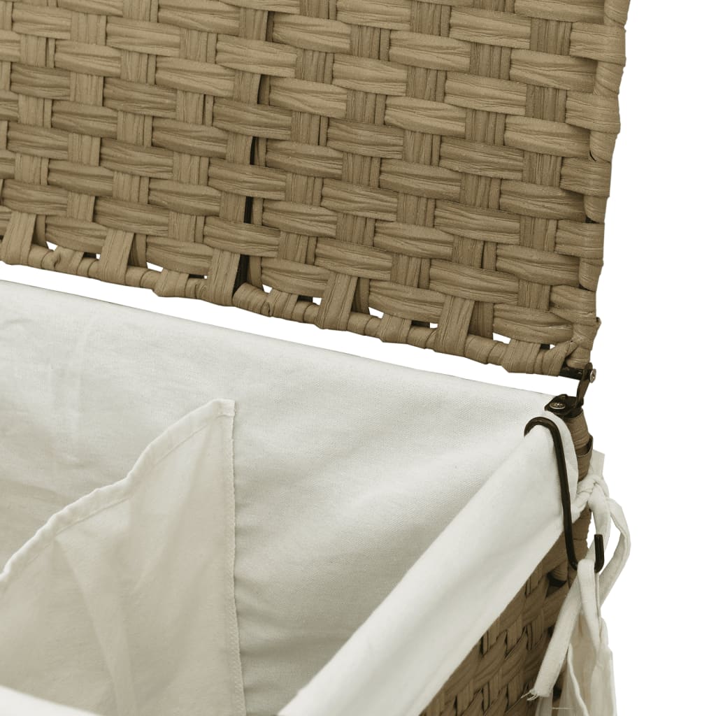 Cesto Portabiancheria con Ruote 60x35x60,5 cm Rattan - homemem39