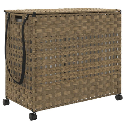 Cesto Portabiancheria con Ruote 66x35x60 cm Rattan - homemem39