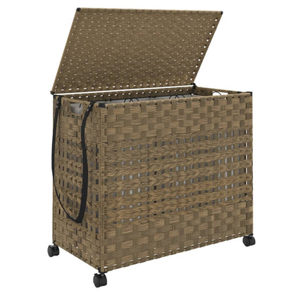 Cesto Portabiancheria con Ruote 66x35x60 cm Rattan - homemem39