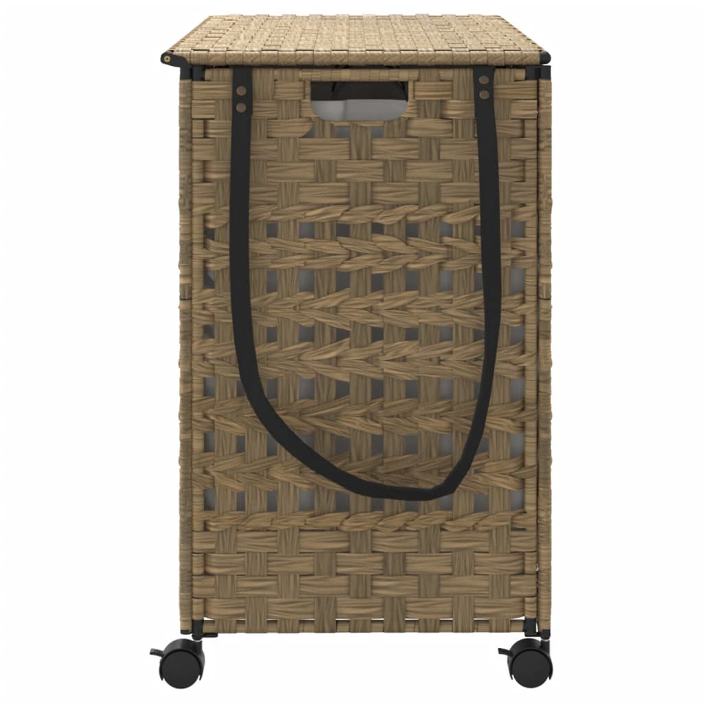 Cesto Portabiancheria con Ruote 66x35x60 cm Rattan - homemem39