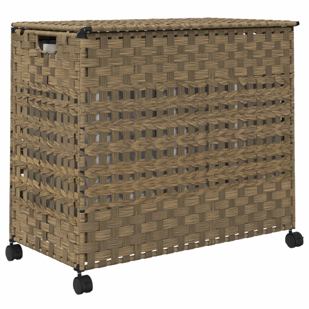 Cesto Portabiancheria con Ruote 66x35x60 cm Rattan - homemem39