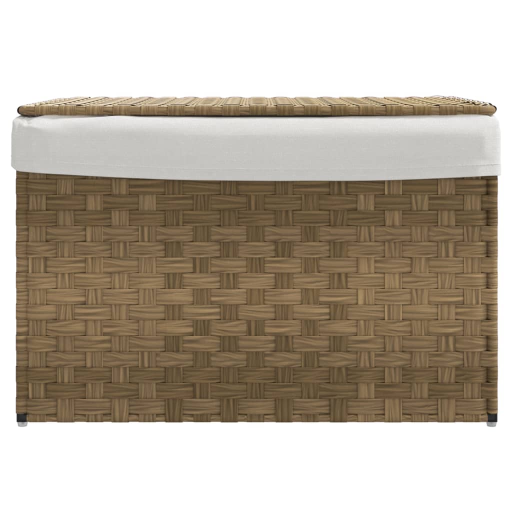 Cesto Portabiancheria con Coperchio 55,5x35x34 cm Polyrattan - homemem39