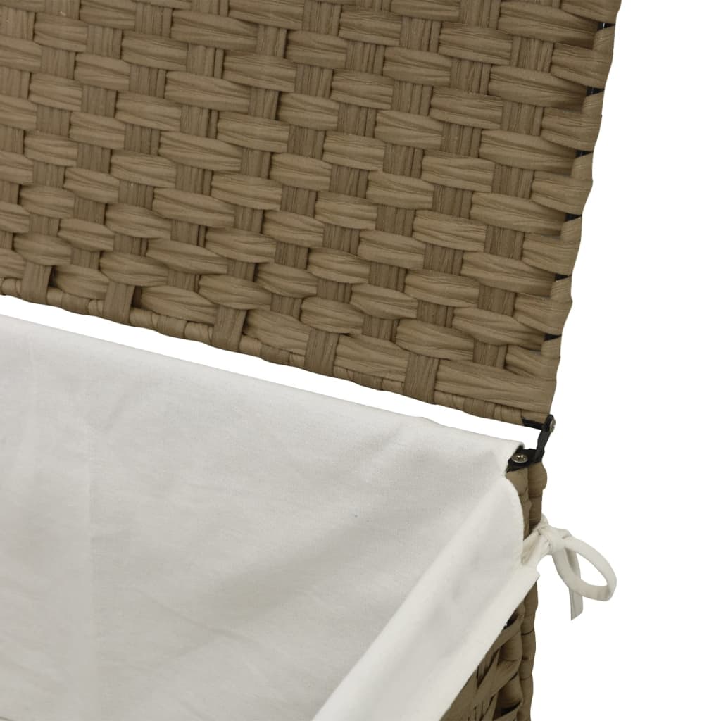 Cesto Portabiancheria con Coperchio 55,5x35x34 cm Polyrattan - homemem39