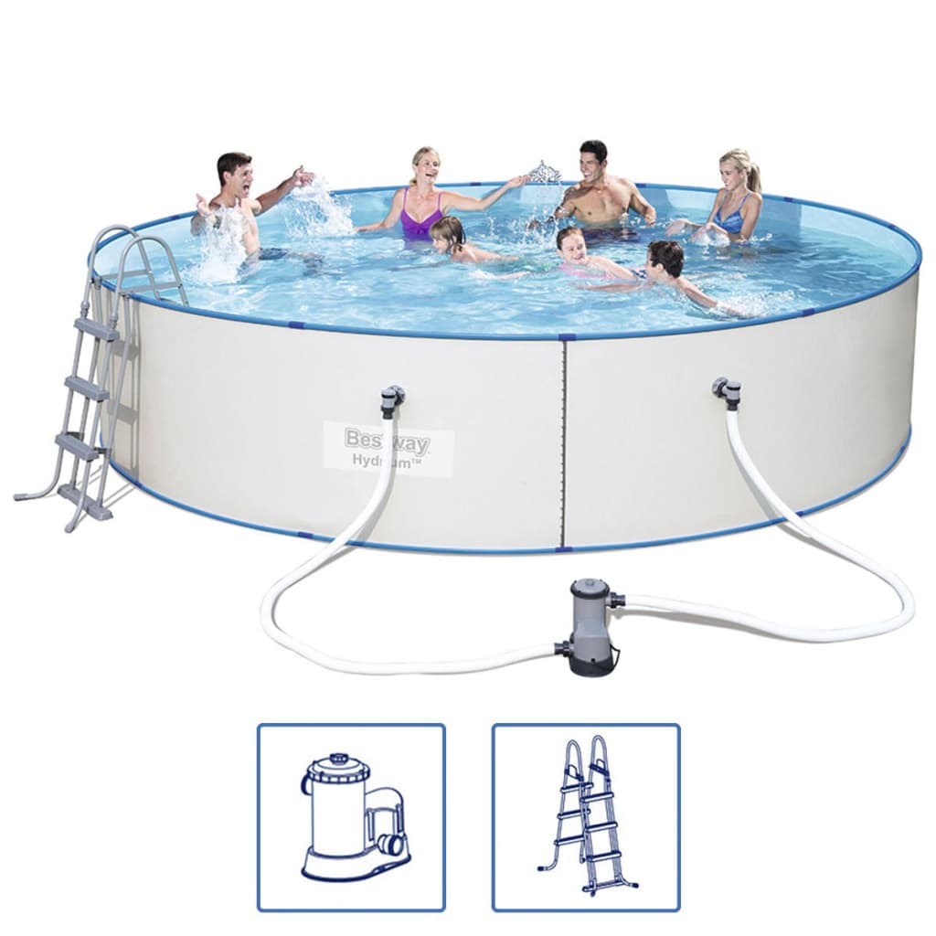 Bestway Set Piscina Rotonda Hydrium Telaio Acciaio 460x90 cm - homemem39