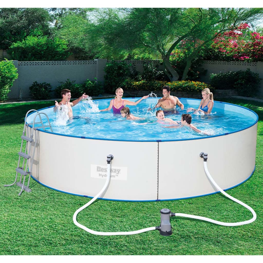 Bestway Set Piscina Rotonda Hydrium Telaio Acciaio 460x90 cm - homemem39