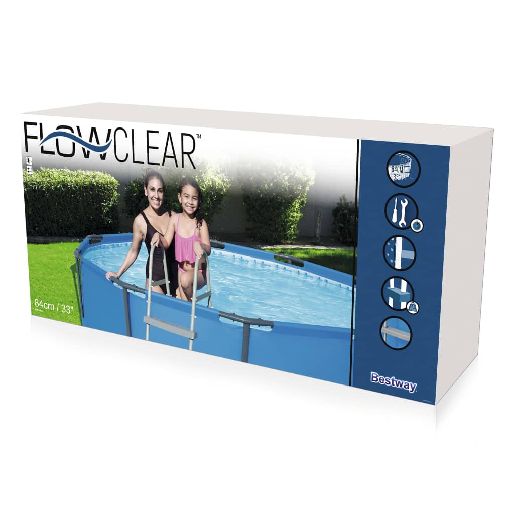 Bestway Scaletta di Sicurezza per Piscine a 4 Gradini Flowclear 122 cm - homemem39