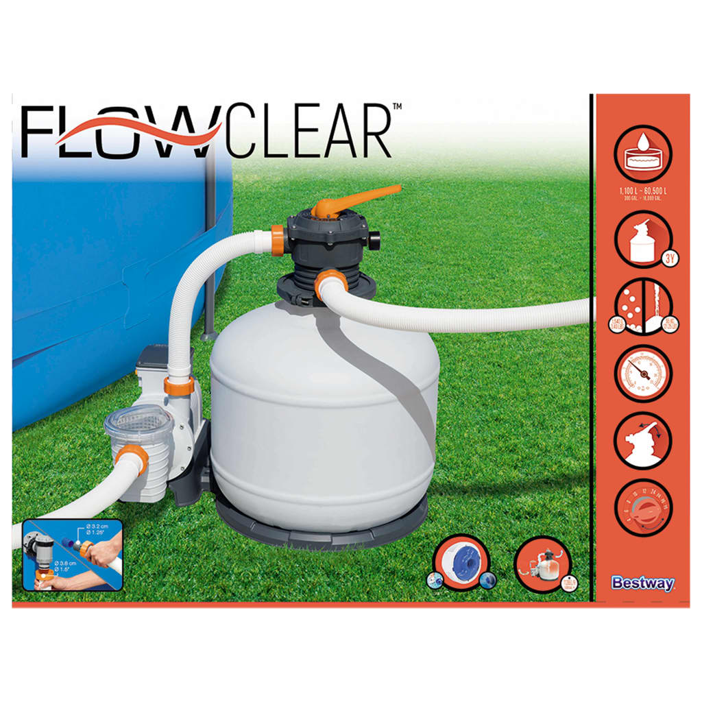 Bestway Pompa con Filtro a Sabbia Flowclear 11355 L/h - homemem39