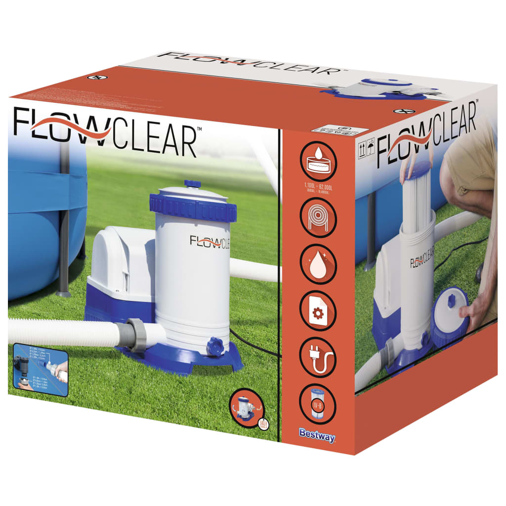Bestway Pompa Filtro per Piscina Flowclear da 9463 L/h - homemem39