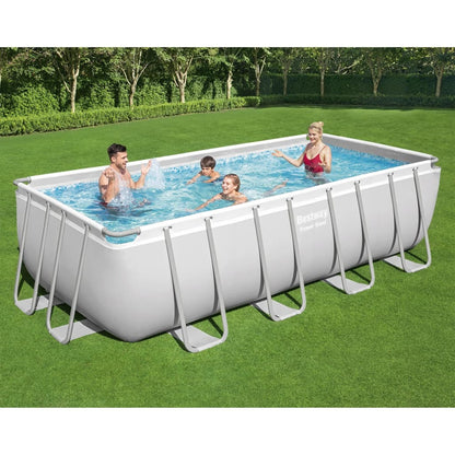 Bestway Set Piscina Power Steel Rettangolare 488x244x122 cm - homemem39