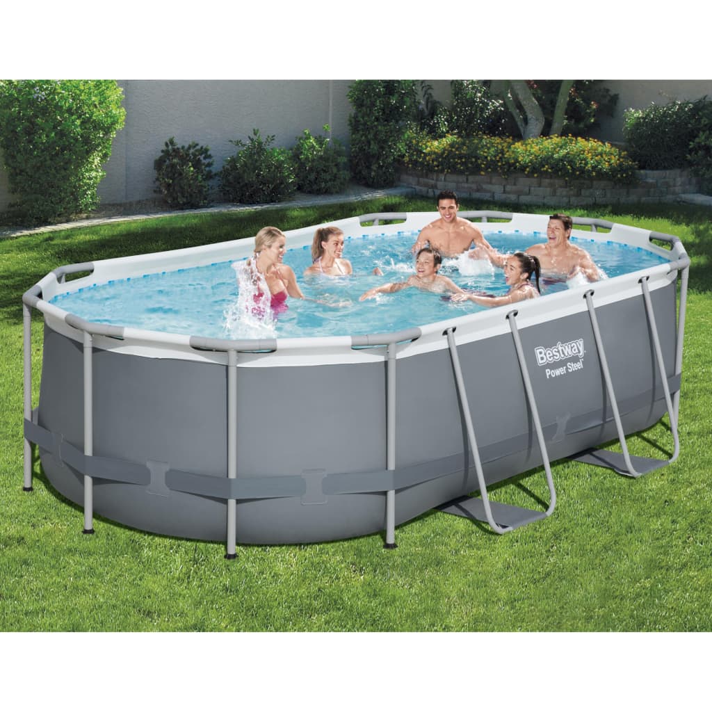 Bestway Piscina Fuori Terra Ovale Power Steel 427x250x100 cm - homemem39