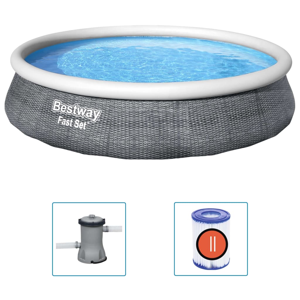 Bestway Set Piscina Gonfiabile con Pompa Fast Set 196x84 cm - homemem39