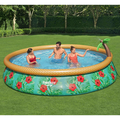 Bestway Set Piscina Gonfiabile Palme Paradisiache Fast Set 457x84 cm - homemem39