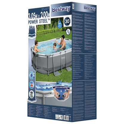 Bestway Piscina Fuori Terra Ovale Power Steel 305x200x84 cm - homemem39