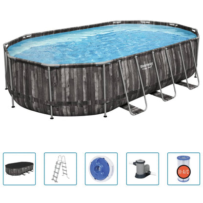 Bestway Set Piscina Ovale Power Steel 488x305x107 cm - homemem39