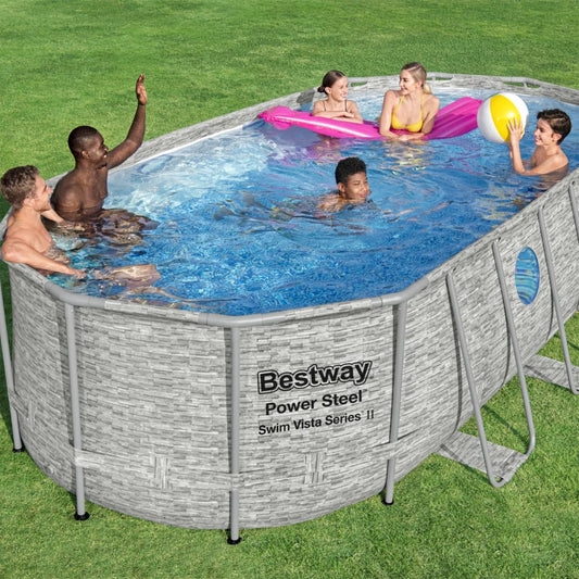 Bestway Set Piscina Power Steel Swim Vista Series 549x274x122 cm - homemem39