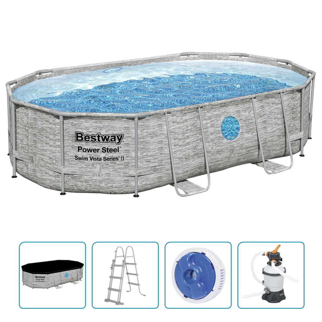 Bestway Set Piscina Power Steel 488x305x107 cm - homemem39