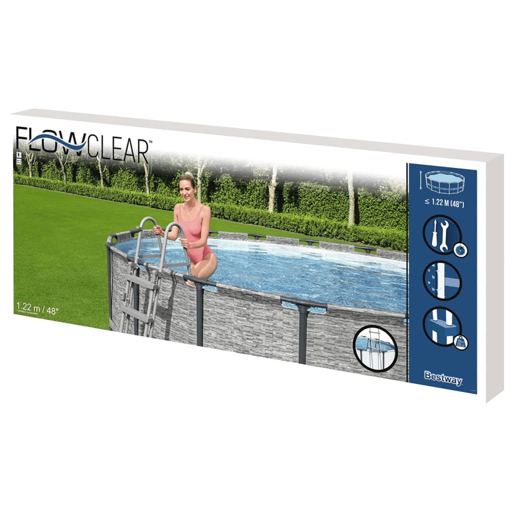 Bestway Scaletta di Sicurezza a 4 Gradini Flowclear 122 cm - homemem39