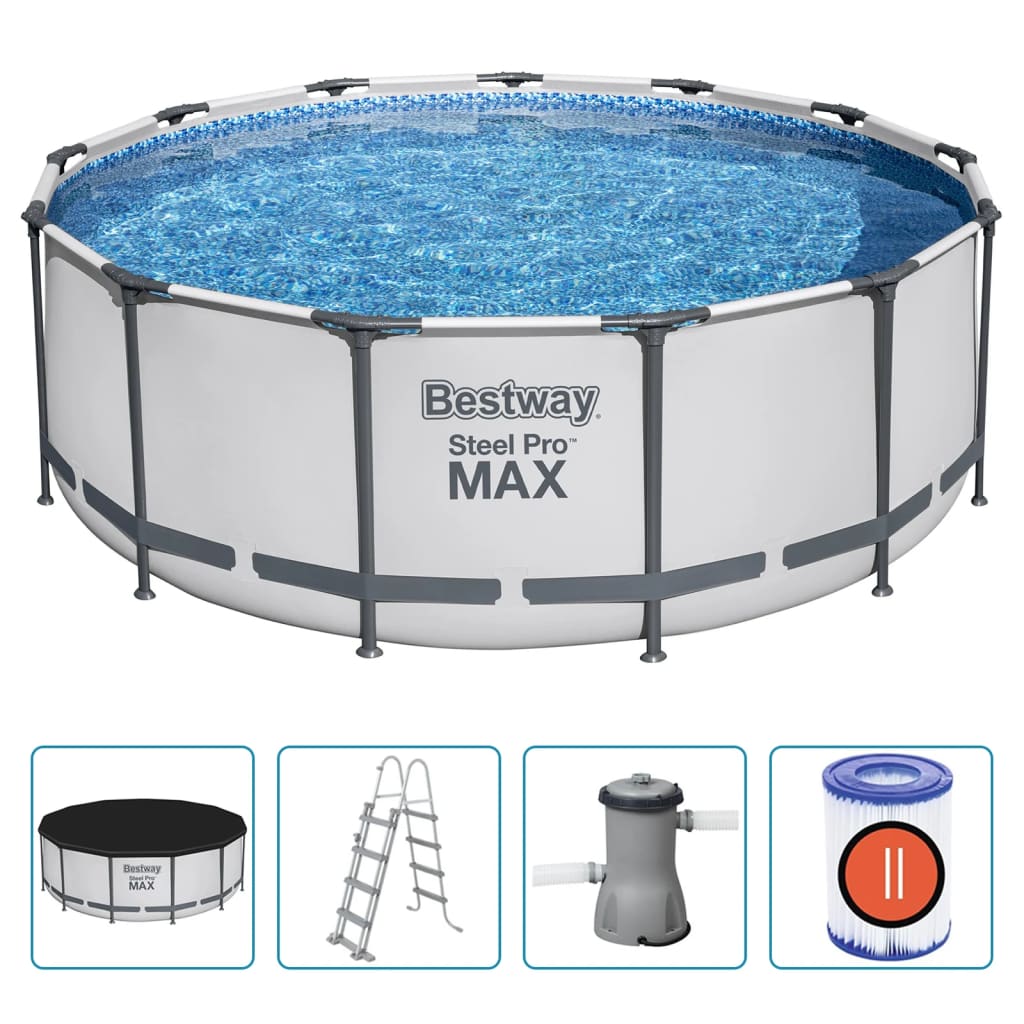 Bestway Set Piscina Rotonda Steel Pro MAX 396x122 cm - homemem39