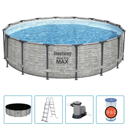 Bestway Piscina Rotonda Power Steel 488x122 cm - homemem39