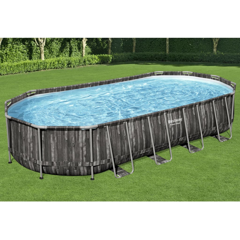 Bestway Set Piscina Ovale 7,32x3,66x1,22 m - homemem39