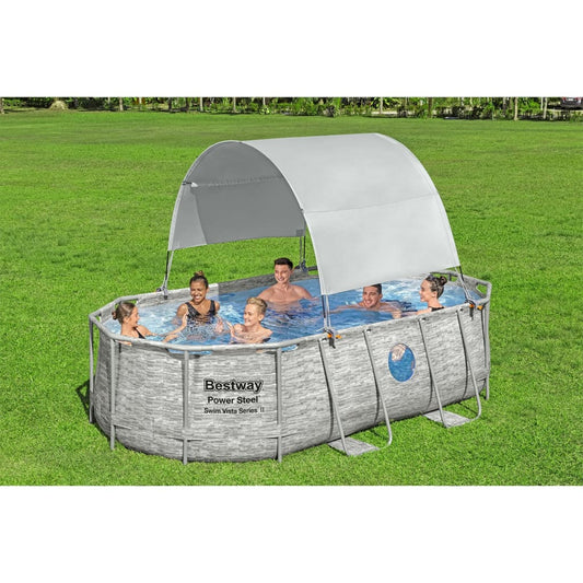 Bestway Tettoia per Piscina Fuori Terra Bianco - homemem39