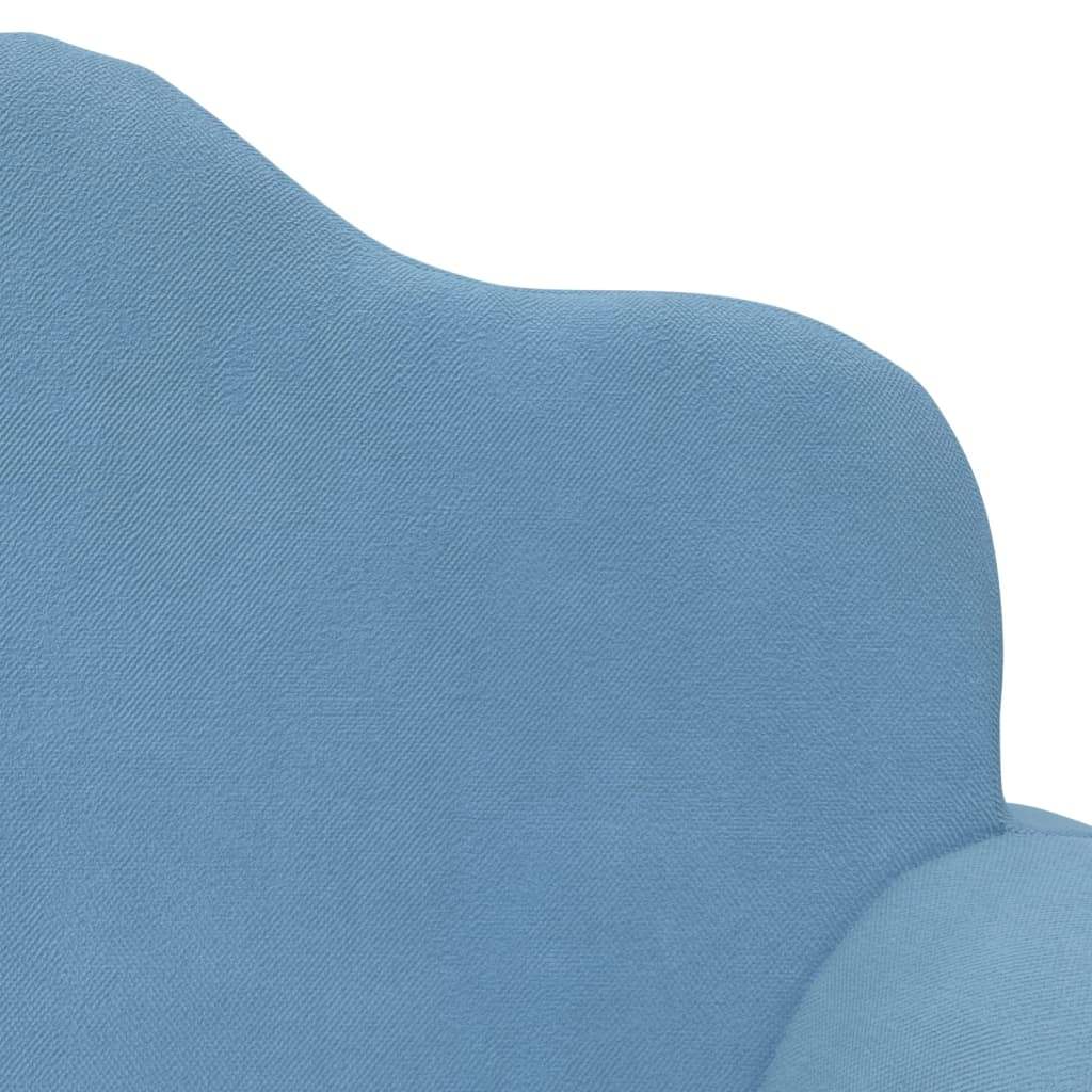 Divano per Bambini a 2 Posti Blu in Morbido Peluche - homemem39