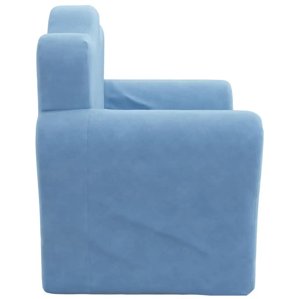 Divano Letto per Bambini Blu in Morbido Peluche - homemem39
