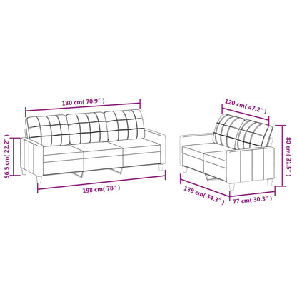 Set di Divani 2 pz con Cuscini crema in Similpelle - homemem39