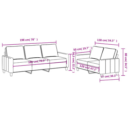 Set di Divani 2 pz con Cuscini Grigio Scuro in Tessuto - homemem39