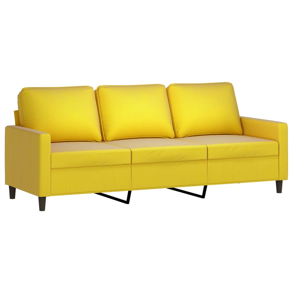 Set di Divani 2 pz con Cuscini giallo in Velluto - homemem39