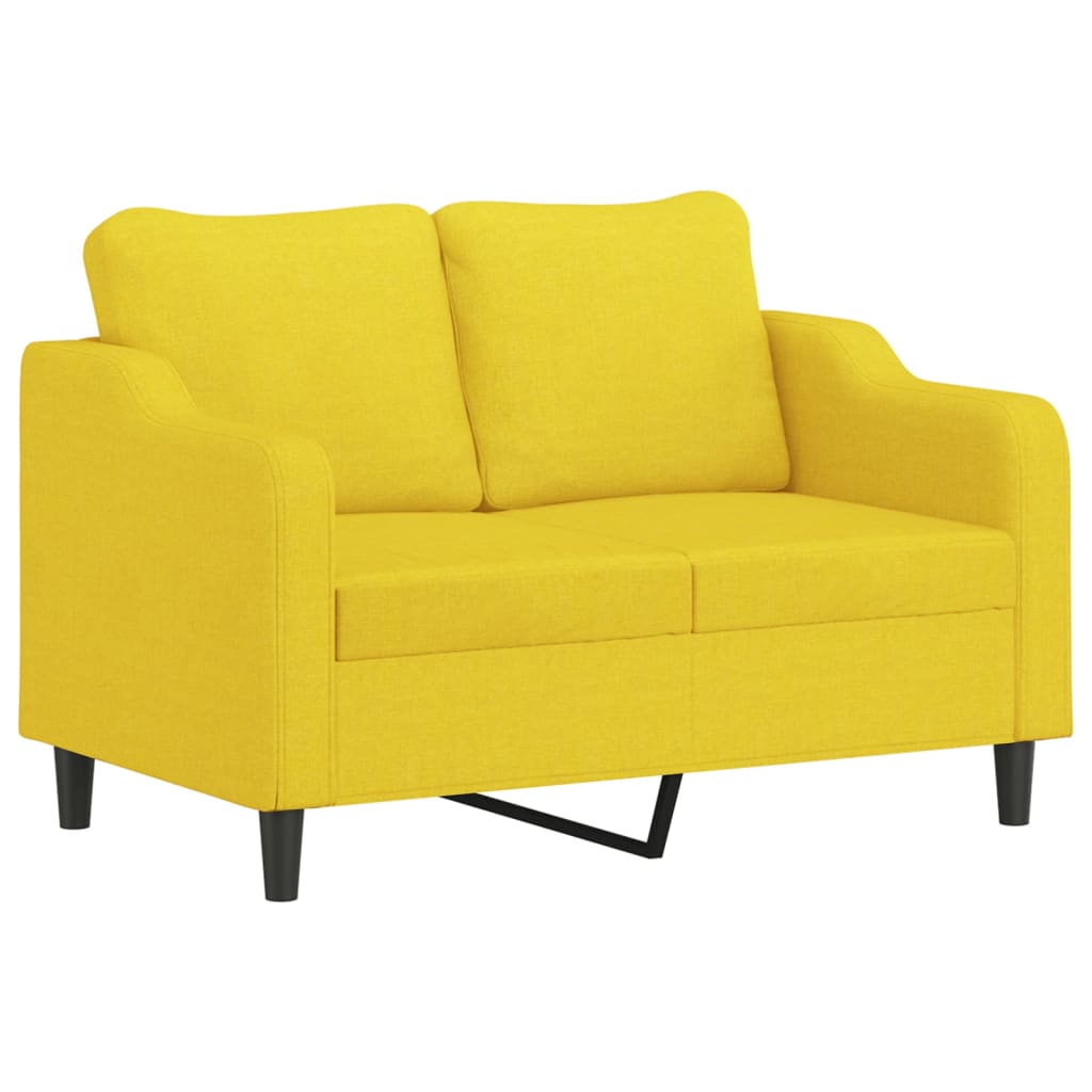 Set di Divani 3 pz con Cuscini Giallo Chiaro in Tessuto - homemem39