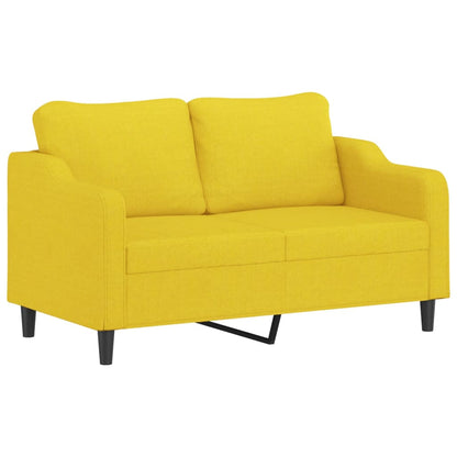 Set di Divani 2 pz con Cuscini Giallo Chiaro in Tessuto - homemem39