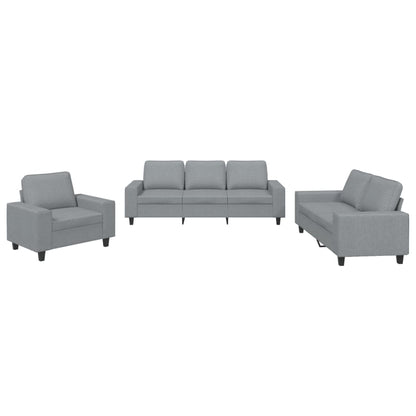 Set di Divani 3 pz Grigio Chiaro in Tessuto - homemem39