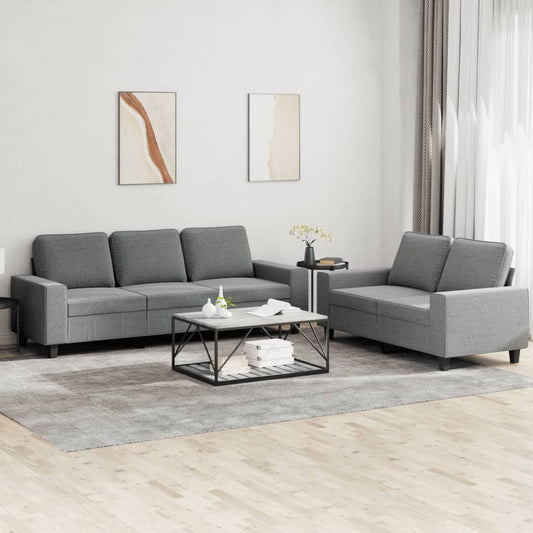 Set di Divani 2 pz Grigio Scuro in Tessuto - homemem39