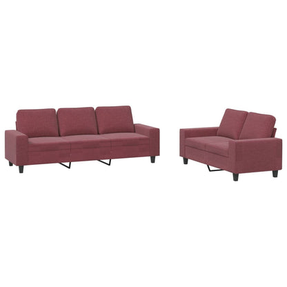 Set di Divani 2 pz Rosso Vino in Tessuto - homemem39