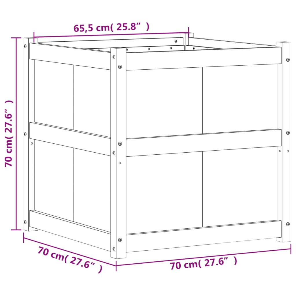 Fioriera da Giardino 70x70x70 cm in Legno Massello di Pino - homemem39