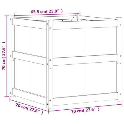 Fioriera da Giardino 70x70x70 cm in Legno Massello di Pino - homemem39