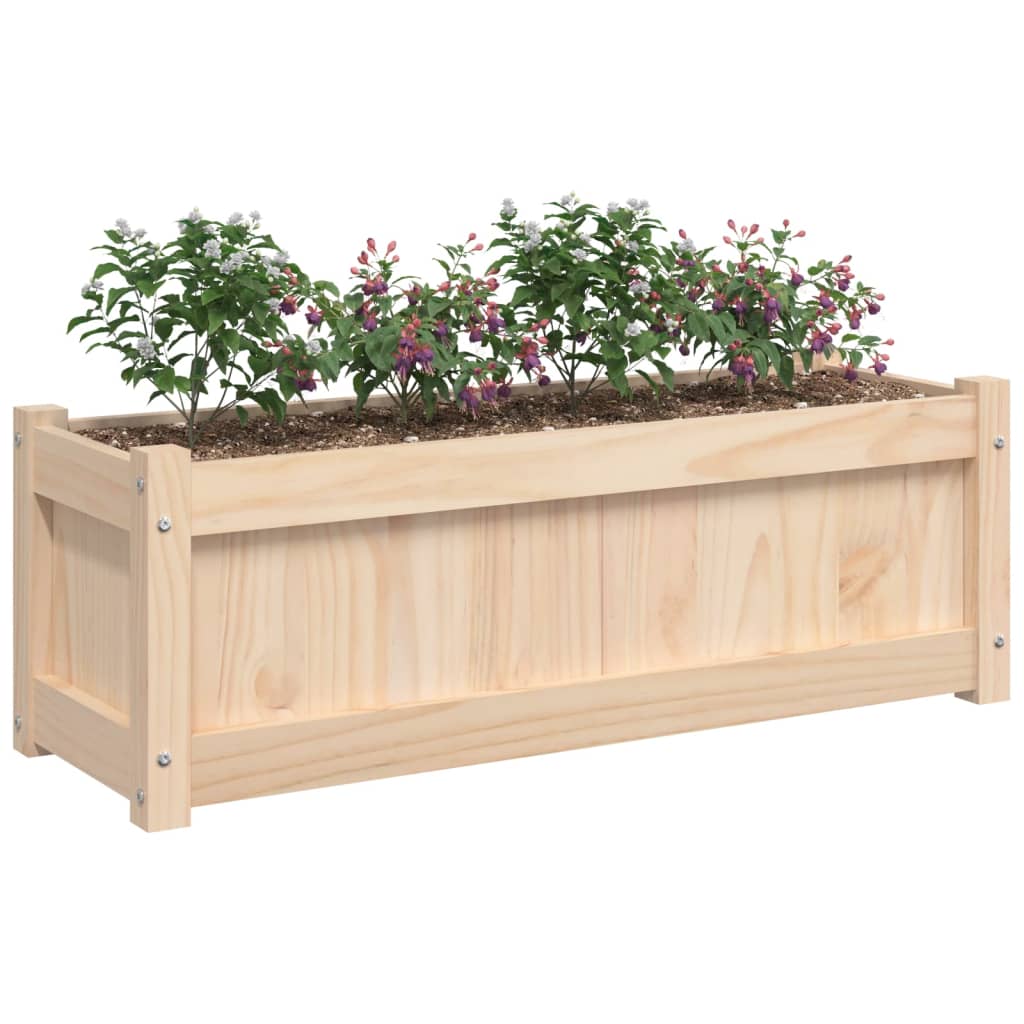 Fioriera da Giardino 90x31x31 cm in Legno Massello di Pino - homemem39